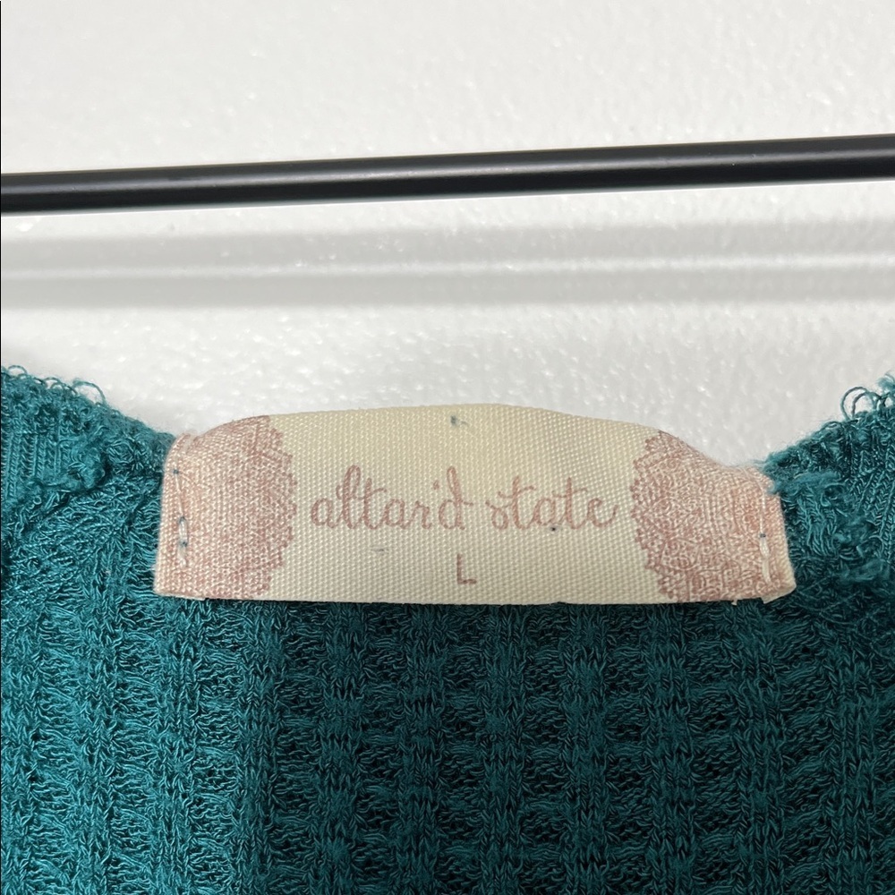 Altar'd State Deep Teal Hooded Sweatshirt - Picture 3 of 8